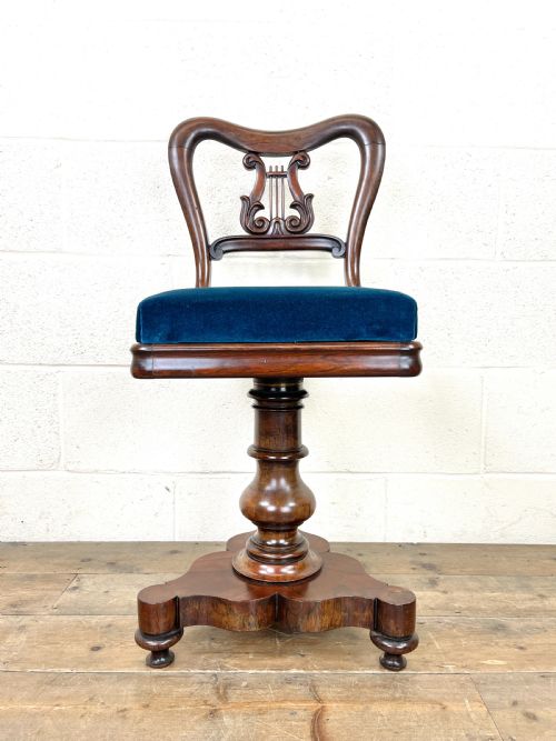 fig 1. Antique Regency Rosewood Musician’s Chair
