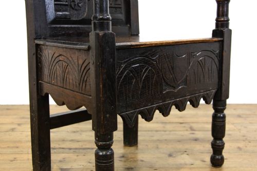 fig 1. Antique English Oak Wainscot Chair