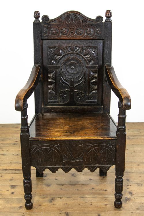 fig 2. Antique English Oak Wainscot Chair