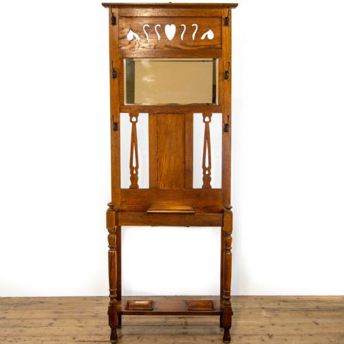 Edwardian Arts & Crafts Oak Hall Stand