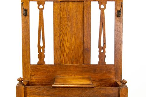 fig 1. Edwardian Arts & Crafts Oak Hall Stand