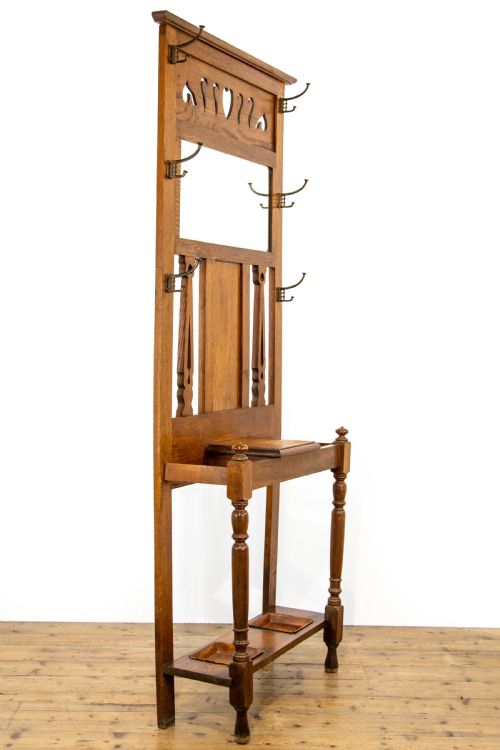 fig 2. Edwardian Arts & Crafts Oak Hall Stand