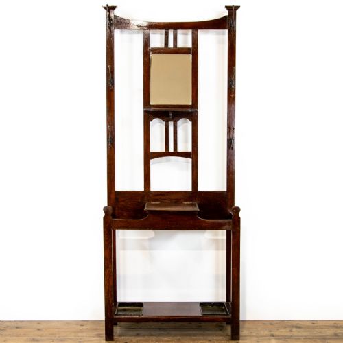 Early 20th Century Oak Hall Stand with Mirror