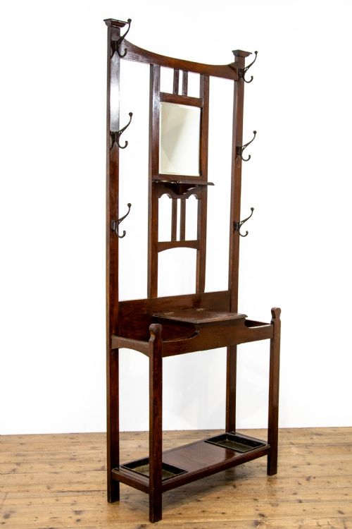 fig 1. Early 20th Century Oak Hall Stand with Mirror