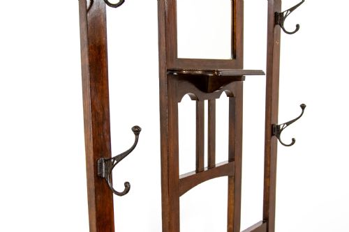fig 2. Early 20th Century Oak Hall Stand with Mirror