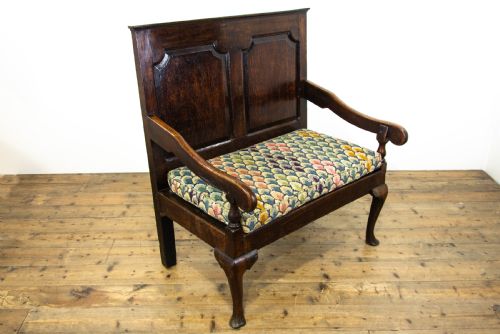 fig 1. Small Antique Georgian Oak Settle