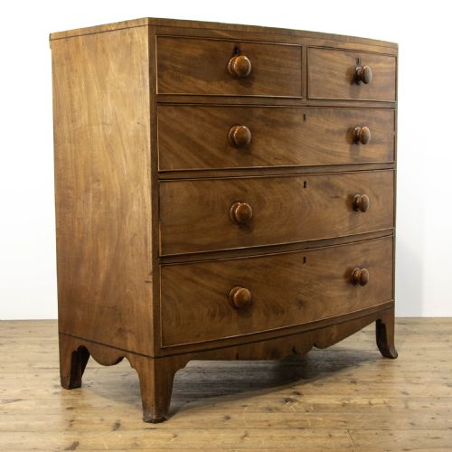 Antique Mahogany Bow Fronted Chest of Drawers
