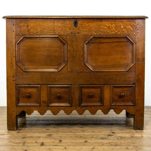 Unusual Antique Oak Mule Chest