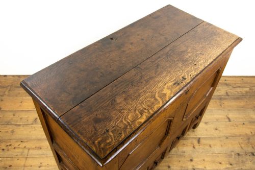 fig 1. Unusual Antique Oak Mule Chest