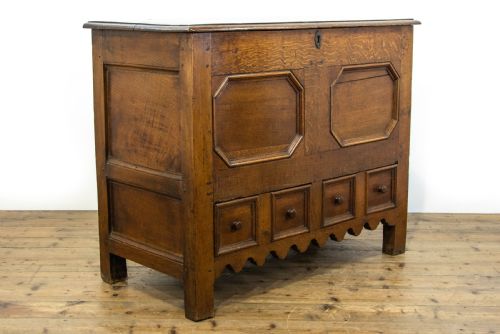 fig 2. Unusual Antique Oak Mule Chest