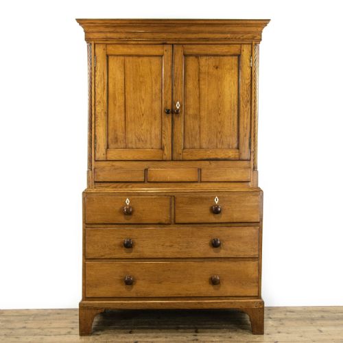 Antique Welsh Oak Linen Press Cupboard