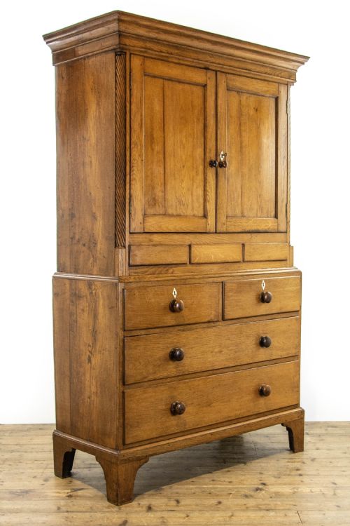 fig 2. Antique Welsh Oak Linen Press Cupboard