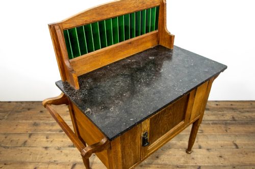 fig 1. Edwardian Oak Marble Top Washstand