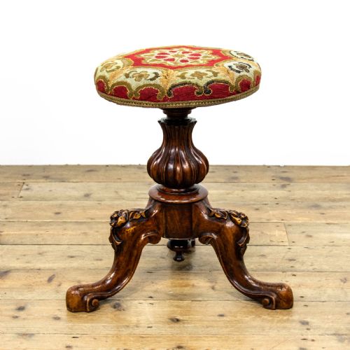 Victorian Walnut Rise and Fall Piano Stool