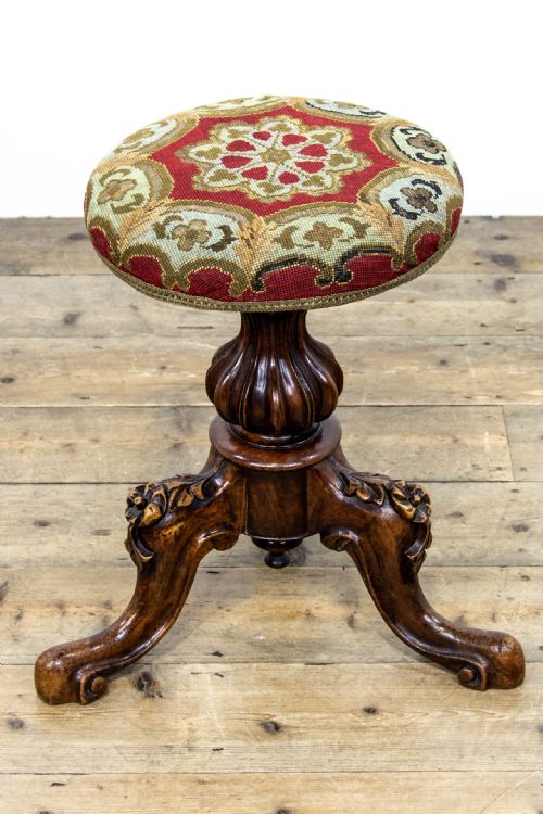fig 2. Victorian Walnut Rise and Fall Piano Stool