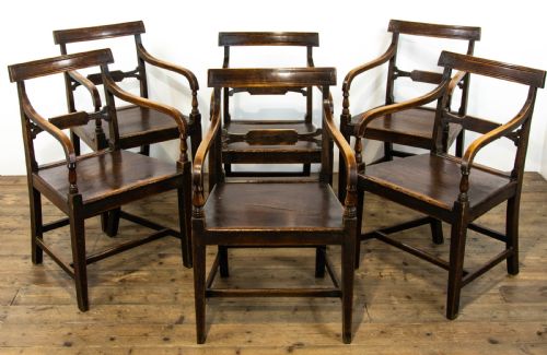 fig 2. Set of Six Regency Oak Armchairs