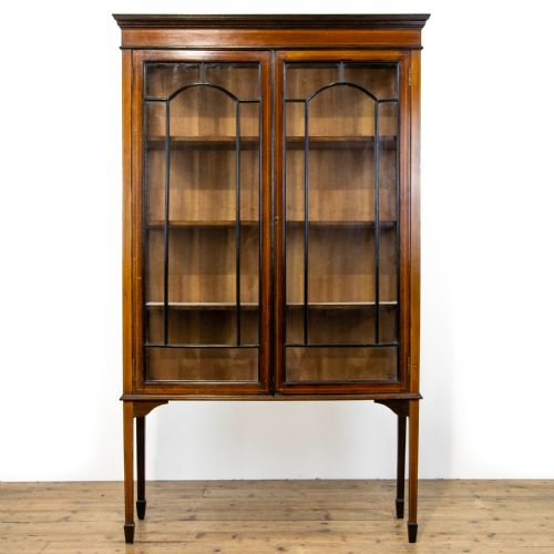 Edwardian Mahogany Inlaid Glass Display Cabinet