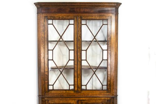 fig 2. Antique 19th Century Glazed Oak Corner Cupboard