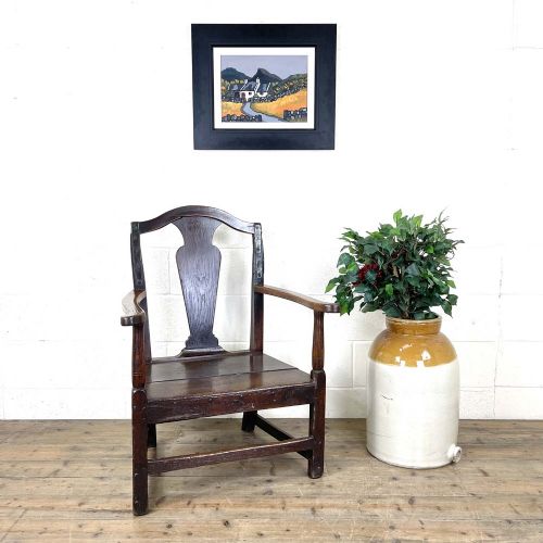 fig 1. Antique Welsh Oak Farmhouse Armchair