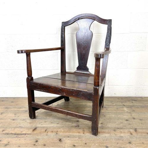 Antique Welsh Oak Farmhouse Armchair