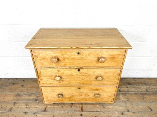 fig 1. Antique Pine Chest of Drawers