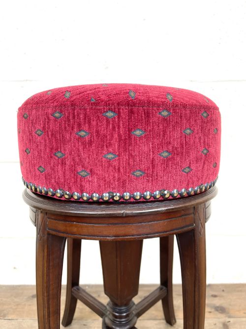 fig 1. Antique Mahogany Rise and Fall Piano Stool