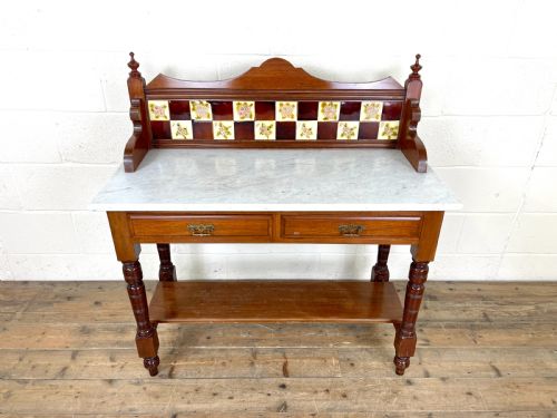 fig 1. Antique Edwardian Mahogany Washstand