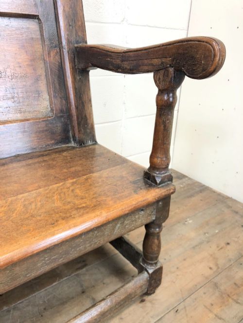 fig 1. Antique 18th Century Oak Settle Bench