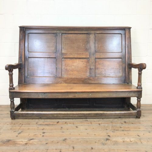 Antique 18th Century Oak Settle Bench
