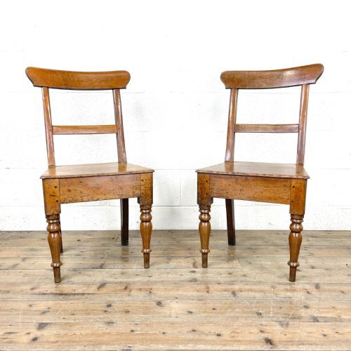 Pair of Antique Oak Farmhouse Chairs