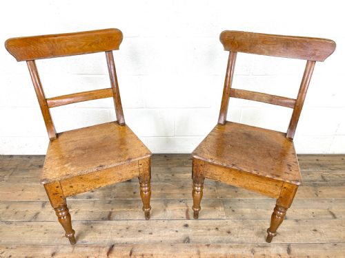 fig 1. Pair of Antique Oak Farmhouse Chairs