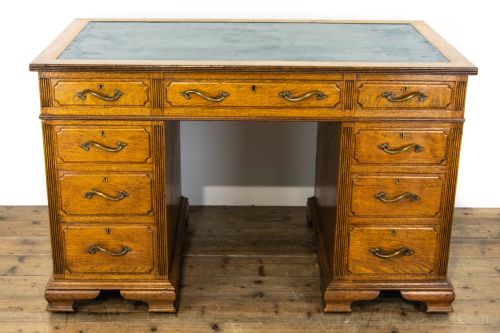 fig 1. Antique Oak Pedestal Desk