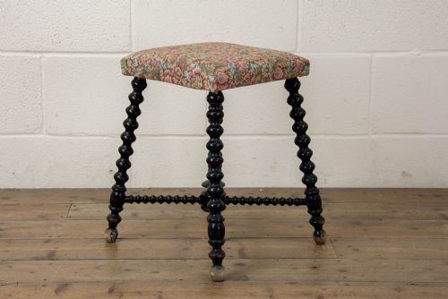 fig 2. Small Antique Ebonised Bobbin Stool