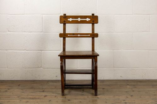 fig 2. Antique Victorian Oak Metamorphic Library Chair