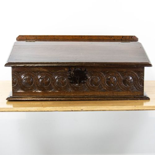 Antique Carved Oak Bible Box