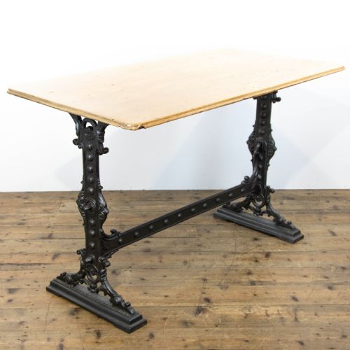 Cast Iron Table with Oak Top