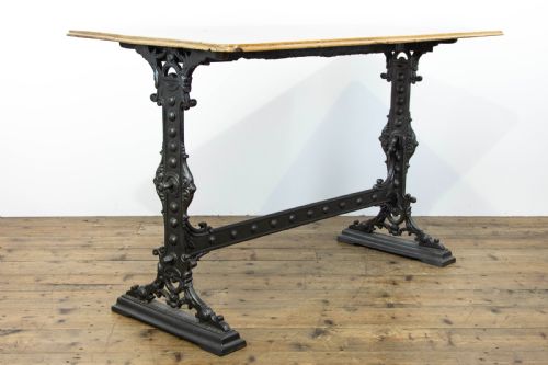fig 1. Cast Iron Table with Oak Top