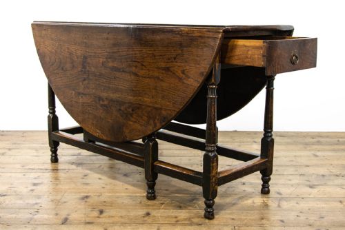 fig 1. 18th Century Antique Oak Gate Leg Table