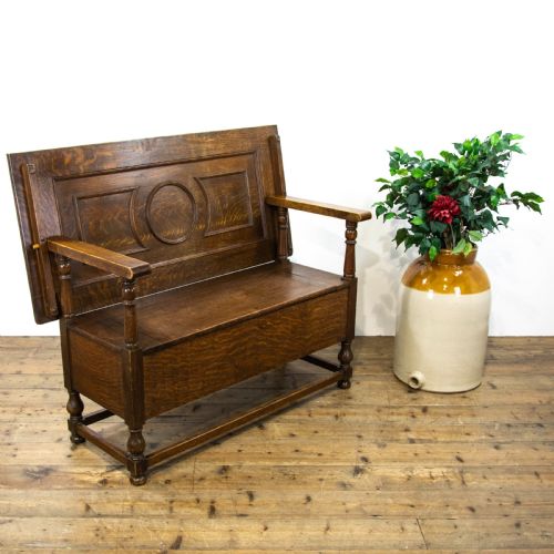 Antique Oak Monk’s Bench