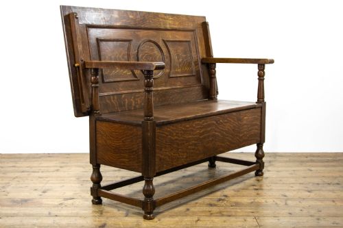 fig 1. Antique Oak Monk’s Bench