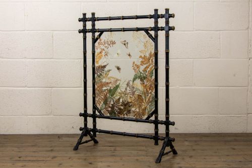 fig 1. Antique Aesthetic Movement Glass Firescreen