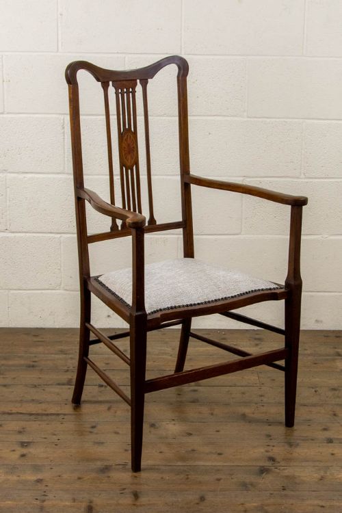 fig 1. ANTIQUE EDWARDIAN MAHOGANY ARMCHAIR
