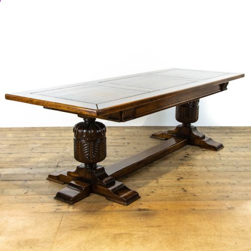 Antique Carved Oak Refectory Table
