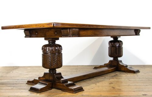 fig 1. Antique Carved Oak Refectory Table