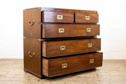 Antique Mahogany Campaign Chest of Drawers