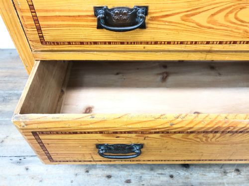fig 1. Antique Pine Chest of Drawers