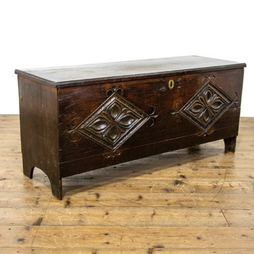 Antique Oak Plank Coffer