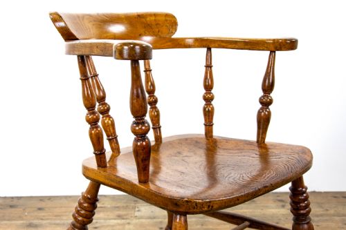 fig 1. Pair of Similar Antique Beech and Elm Captain’s Armchairs