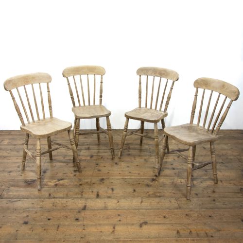 Set of Four Antique Farmhouse Kitchen Chairs