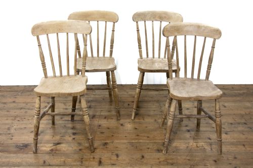 fig 1. Set of Four Antique Farmhouse Kitchen Chairs
